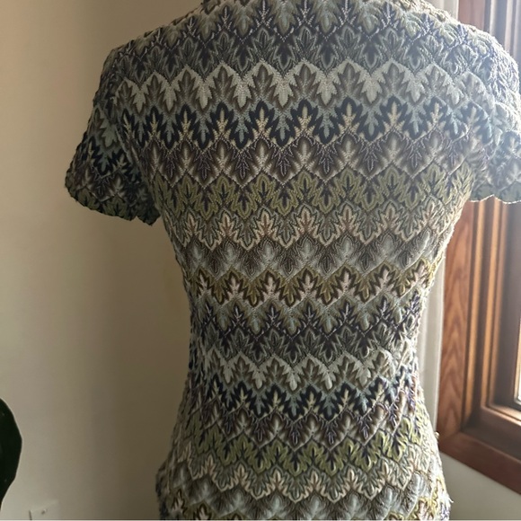 Vintage 90’s Collar V-Neck Jalate Limited Multicolor Women's Acrylic Knit Top M - Picture 13 of 14